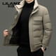 LILANZ Thickened Warm Fur Collar Down Jacket Men's 2025 Winter High-end Business Casual Stand Collar Jacket Men's Black 4XL 195