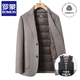 Romon winter wool suit men's short double-sided woolen coat down liner thickened woolen coat woolen suit