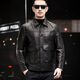 Fat Donglai Supermarket purchasing Haining first-layer waxed cowhide leather jacket men's leather jacket autumn and winter lapel workwear same style black L suitable for 110-125Jin Jin equals 0.5 kg