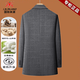 国际米澜品牌双面羊绒大衣男中长款秋冬季白鹅绒内胆可脱卸羊毛呢大衣男装 单排扣-灰色【山羊绒+绵羊毛+桑蚕丝+85鹅绒】 XL 180码-建议【130-155斤】