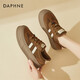 DAPHNE Daphne winter velvet and height-increasing cotton shoes for women 2025 new American campus thick-soled all-match casual sports moral training sneakers caramel color velvet heel height 4cm 35 (225mm)
