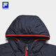 FILA Official Men's Cotton Clothes 2026 Spring New Outdoor Sports Comfortable Warm Color Blocked Hooded Jacket Snow White-WT L 175/96A/L