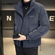 利郎（LILANZ）官方羽绒服男款竖条纹高端免洗2025新款痞帅保暖防寒服休闲外套冬 藏青色-旗舰款 3XL (175-190)斤