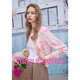 Juicy Couture Jacket Women's 26 Spring New Contrast Color Flower Printed Knitted Thin Sweater Cardigan Pink L