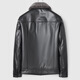 Haining leather jacket first-layer cowhide jacket with velvet and removable wool collar with thickened black M