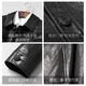 Fat Donglai Supermarket purchasing men's spring and autumn new Haining goatskin oil wax leather jacket casual short jacket same style black L