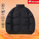 Solid color stand-up collar cotton coat for men and women in winter loose thickened warm cotton coat couple style bread coat student cotton coat factory direct sale high quality special price black L recommended weight 110-125 Jin Jin equals 0.5 kg can be worn