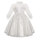 Kalfit princess dress for girls winter velvet thickened western style dress girl small fragrant skirt white 130