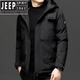 JEEP SPIRIT2026 Новый зимний мужской пуховик Мужская теплая куртка среднего возраста Утепленная куртка для папы 8688 Пуховик Moon Silver White L (80-100Jin Jin равен 0,5 кг)