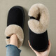 QYCKABY Thick-Soled Plus Velvet Warm Cotton Slippers Women's Winter Outerwear 2026 New Indoor Home Thick-soled Cotton Shoes with Heel Black 40-41 Regular Size