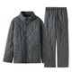 American Standard Three-layer Thickened Cotton Couple Pajamas Set Women's Autumn and Winter Full Cotton Can Be Weared Outside to Keep Warm New Year's Home Clothing for Men Dark Gray (Three-Layer Thickened Cotton) XL
