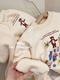 BALA suitable for girls wool sweatshirt suit winter children baby girl thickened sweatpants fashion pink 90cm