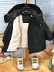 BALA suitable for boys' velvet jacket autumn and winter 2025 new baby cotton-padded jacket thickened jacket children black 90cm