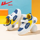 Pull back children's shoes children's sports shoes 2026 summer new boys' mesh breathable shoes campus lightweight soft-soled casual shoes dark blue white yellow -2144 28