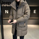 JEEP吉普国际品牌中长款羽绒服男士冬季2025新款连帽加厚宽松休闲外套 黑色 M 推荐105-125斤