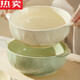 Tuojin Jingdezhen ceramic cream style double-eared soup bowl large household 2024 large bowl noodle bowl instant noodles bowl-like soup basin double-eared pickled fish bowl 10 inches cream green