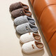 DMPD light luxury plush warm cotton slippers for women autumn and winter home soft elastic comfortable skin-friendly plush non-slip wear-resistant thick-soled slippers coffee color 44-45
