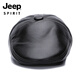 JEEP SPIRIT light luxury genuine leather hat men's middle-aged and elderly hat sheepskin beret casual peaked cap winter outdoor warm front black M extra large (61-62c)