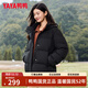 YAYA heat storage short down jacket for women 2025 winter new fashion casual loose thickened warm little jacket black M (recommended 110-125 Jin Jin equals 0.5 kg)