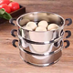 Stainless steel electric hot pot steamer steamer multifunctional electric wok cage electric pot steamer thickened inner diameter 28 height extra thick stainless steel steamer_Steamer height is about 10cm
