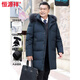 Hengyuanxiang middle-aged and elderly down jacket men's winter thickened mid-length loose large size dad's wear warm and cold-resistant jacket gray hairless collar style 209 L recommended 120-140 Jin Jin equals 0.5 kg