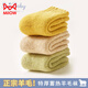 MiiOW baby wool socks winter pure cotton warm plus velvet thickened baby winter extra thick wool socks for boys and girls (blue + khaki + pink + yellow) 4 pairs, one size fits all, S size 0-2 years old (recommended foot length 9-13CM)