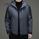 KBXNG劲霸冲锋衣男三合一可拆卸内胆户外秋冬加绒加厚防风防水夹克外套 蓝灰 加绒 XL