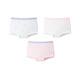 Anair girls' three-piece boxer briefs 2026 spring new cotton boxer briefs, skin-friendly, comfortable and antibacterial, combination 02 (white purple flower + porcelain light powder + off-white) 110