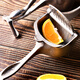 Aluminum alloy detachable manual lemon juicer orange juicer lemon clip orange juice juicer matte black-large juicer