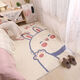 Fantasy Carpet Bedroom Short Pile Simple Room Floor Mat Bedside Rug Master Bedroom Coldproof Cream Dirty Resistant Children's Room Living Room Mat Strawberry Rabbit Bear 150CMx200cm