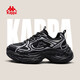 Kappa (Kappa) women's shoes dad shoes for women 2026 spring new soft-soled all-match sports shoes thick-soled casual shoes heightening shoes for women black/silver 38