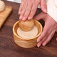 Runhuanian Wooden New Pressed Round Dumpling Skin Pressing Device Artifact Dumpling Cake Skin Wrapped Water Household Dumpling Mold Essential for making dumplings - natural solid wood 1 ball without base