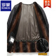 ROMON daddy leather jacket velvet thickening 2026 new middle-aged and elderly men's winter jacket grandpa old man winter leather jacket 228 black removable liner + large fur collar plus velvet 3XL 190/100A (160-180Jin Jin is equal to 0.5 kg)