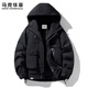 MARK FAIRWHALE Hong Kong style retro casual down jacket men's 2026 spring new warm and comfortable thickened anti-cold tide brand top black 85% white duck down M recommended 105-120 Jin Jin equals 0.5 kg