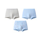 Anair boys' boxer briefs three-piece set 2026 spring new cotton boxer briefs, skin-friendly, breathable and antibacterial, combination 01 (blue flowers + gray stripes + star blue) 110