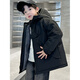 HAL.DUCK down jacket boys' quilted jacket autumn and winter 2026 new large children's clothing winter velvet thickened parka winter cotton coat black one size too small 140 cm