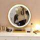 Nordic round LED dressing mirror smart light-emitting three-color adjustable dressing table desktop makeup mirror supplementary light beauty mirror 45 cm gold rotatable smart mirror