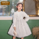 Kalfit princess dress for girls winter velvet thickened western style dress girl small fragrant skirt white 130