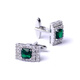 Qi Yuemang European and American new silver green diamond French shirt cufflinks and cuff nails business men's cuff nails shirt buttons X198_square brilliant green diamond