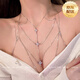 Shui Yunmiao chest chain and body chain with tassels and stacked sexy necklaces for couples, fun, light luxury, high-end niche dress, clavicle chain for women, chest-showing body chain, silver style