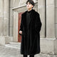 STRONG-WILLED thickened imitation mink fur long fur coat for men autumn and winter over the knee brand solid color long fur coat for men black S 90-115Jin Jin is equal to 0.5 kg