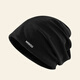 MINISO Hat Women's Autumn and Winter Warm Baotou Hat Windproof Nightcap Men's Large Head Circumference Light Thin Pile Hat Warm Neck Cover Black