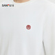 SANFU 2026 Spring Men's Text Embroidered Solid Color Short T-Shirt Urban Loose Round Neck Top 518784 Fine White M
