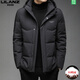 LiLang Shopping Mall тот же стиль пуховик мужской утолщенный новый модный белый утиный пух зимняя теплая куртка с капюшоном черный L 175