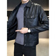 Playboy Leather Jacket Men's Autumn and Winter Plus Velvet Thickened Trendy Brand 2025 New Lapel Slim Motorcycle Leather Jacket Men's Warm Jacket Brown M