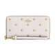 COACH brand logo star print zipper closure exquisite calfskin wallet small size women's white white 1 white 2