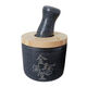 Man Gong high-end quality stone garlic pounder original stone garlic pounding mortar granite stone mortar with lid kitchen tools hand polished Jinyumantang