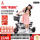 Phoenix Q1 parent-child electric tricycle, household small electric motorcycle, long range, leisure small tricycle, three seats + 650W differential speed + 15A lithium battery + about 40 kilometers