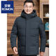 罗蒙（ROMON）中老年羽绒服男中长款爸爸装加厚冬款父亲爷爷装大码短款保暖外套 黑色6808【短款】 M 170 【适合90-115斤】