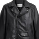 COACH SS24 solid color zipper lapel long-sleeved leather jacket for men black black S